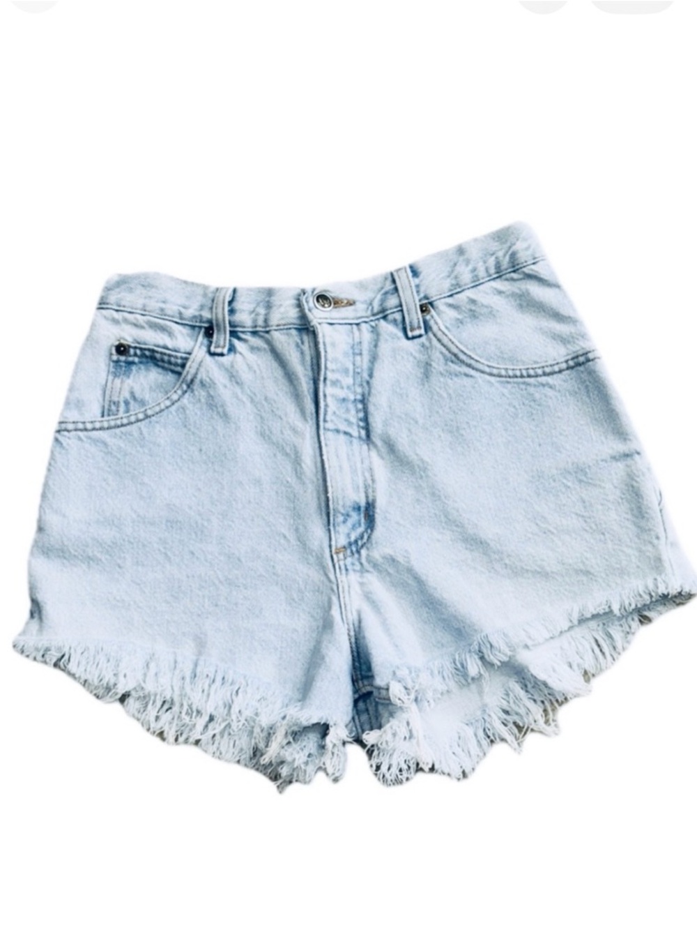 🩳💿 ZENA‎ Vintage 90s Denim Cutoff Shorts High Rise Frayed Y2K Festival Sz 8?